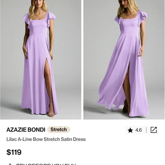 Azazie Bondi Lilac Maxi Dress - Picture 2 of 4